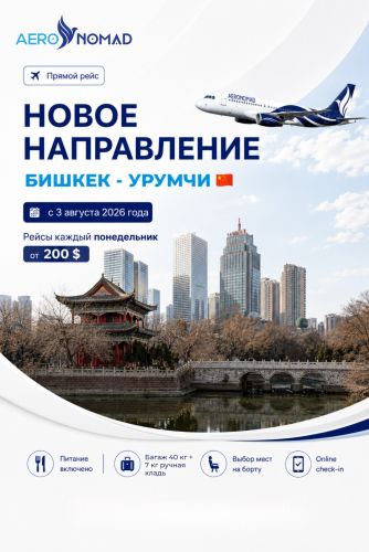 Domestic airline to begin operating flights from Bishkek to Urumqi