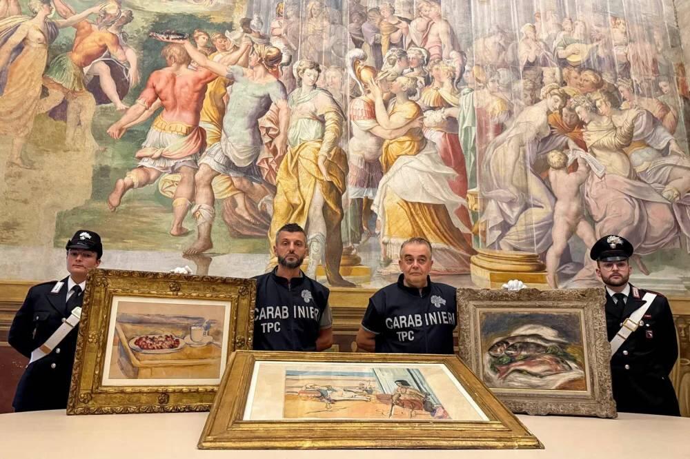 İtaliyada 9 milyon avro dəyərində üç rəsm əsəri beş aylıq axtarışlardan sonra tapılıb