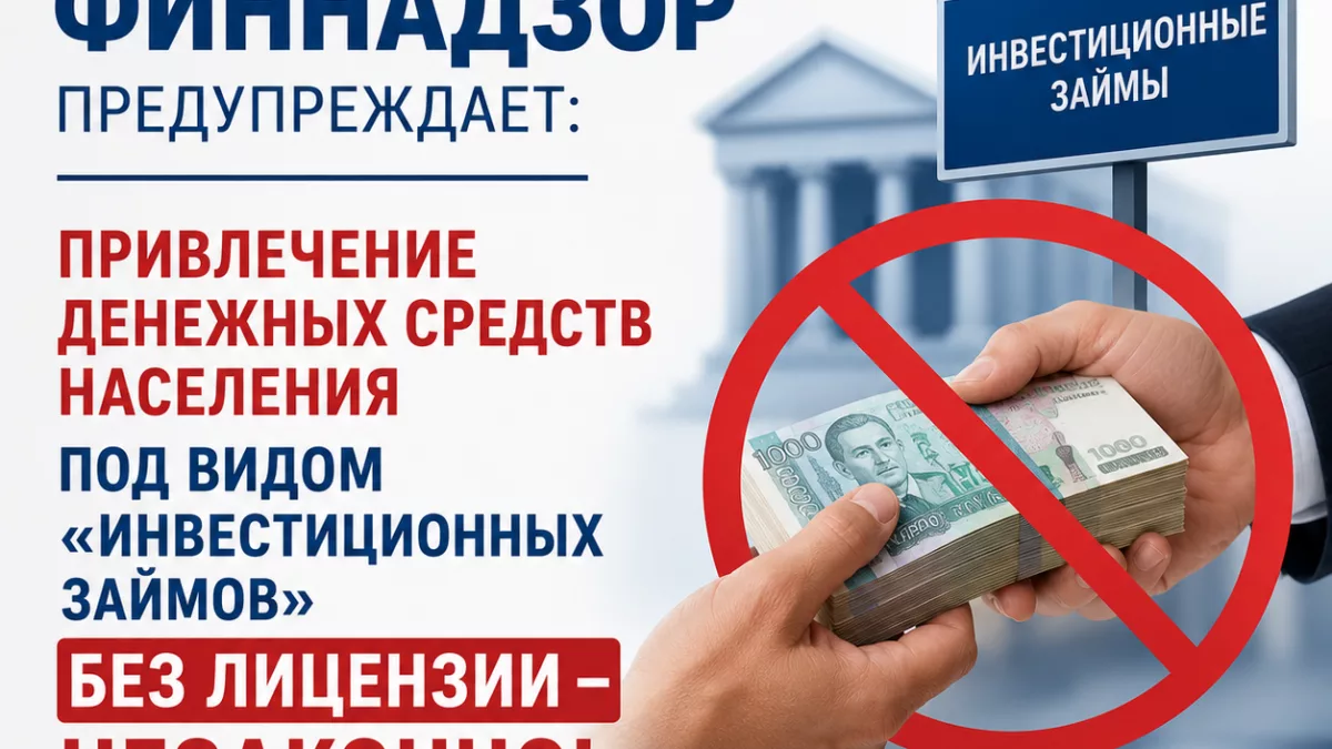 Финнадзор: Привлечение денег населения под видом «инвестиционных займов» без лицензии незаконно