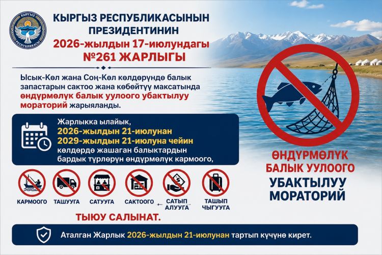 Temporary moratorium on commercial fishing imposed on Issyk-Kul and Son-Kul