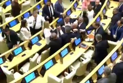 Gürcüstan parlamentinin iclasında dava düşüb