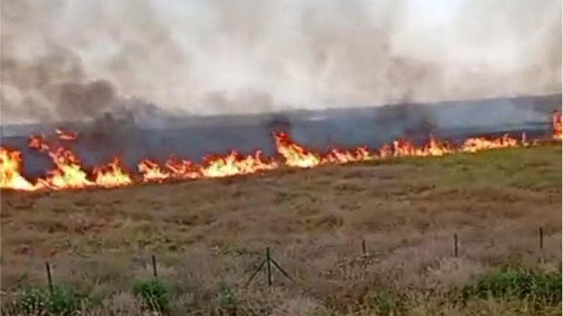 Ağdamda açıq ərazidə yanğın başlayıb