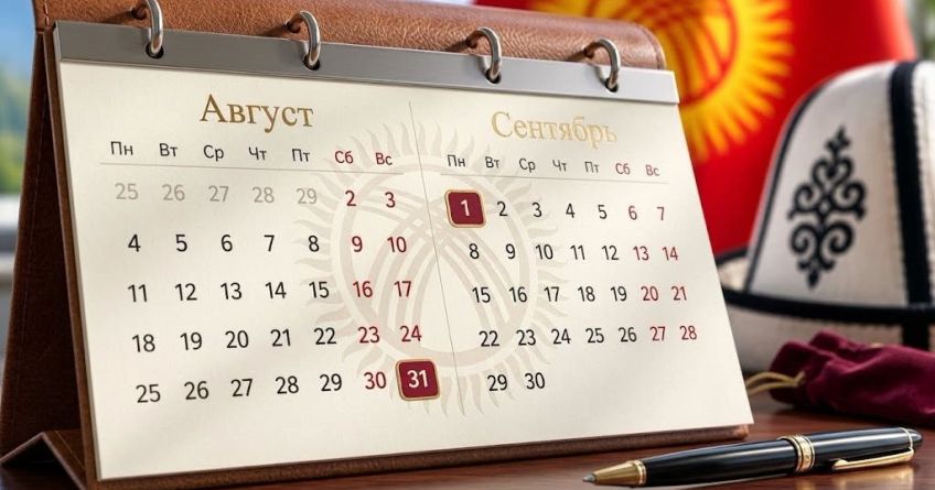 August 31 — public holiday in Kyrgyzstan, September 1 — day off in Bishkek