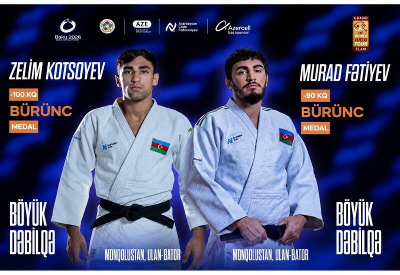 “Böyük Dəbilqə”: Cüdoçularımız Zelim Kotsoyev və Murad Fətiyev bürünc medal qazanıblar