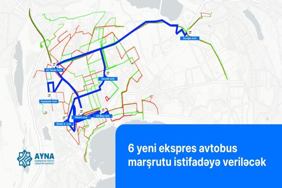 AYNA: В Баку запустят шесть экспресс-маршрутов из-за закрытия участка метро