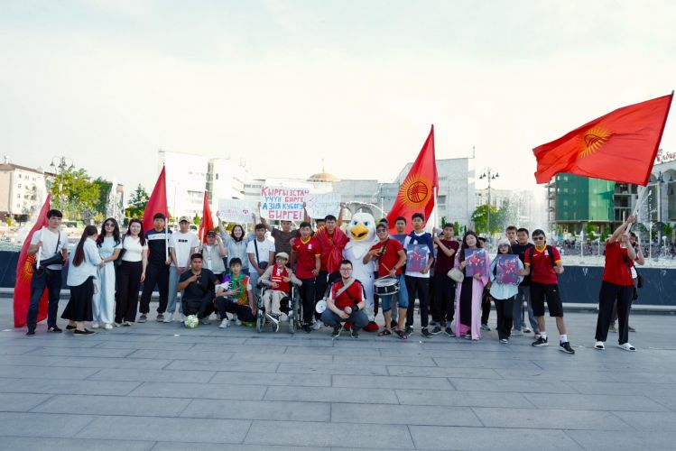 March in support of national football team held in Bishkek