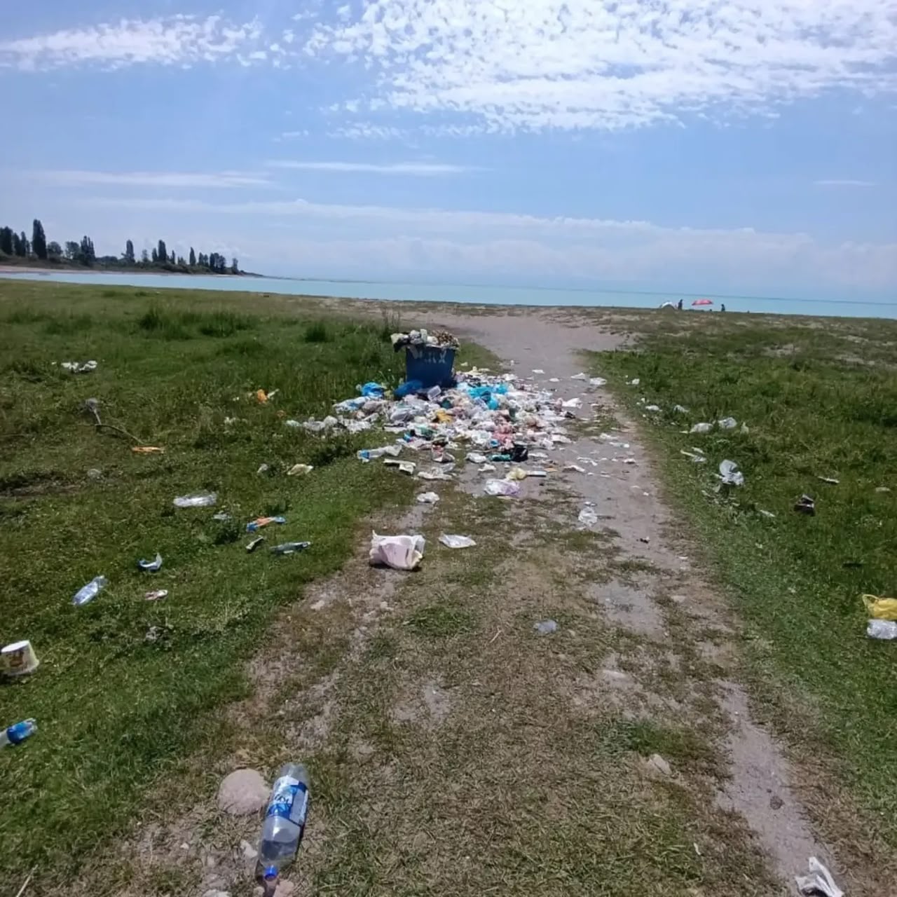 Пляж в Григорьевке утопает в мусоре