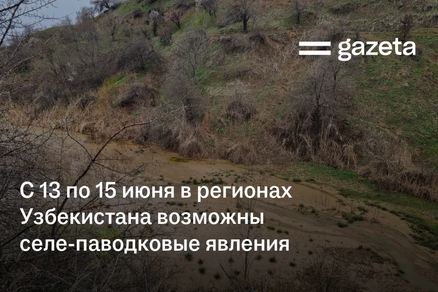 С 13 по 15 июня в регионах Узбекистана возможны селе-паводковые явления