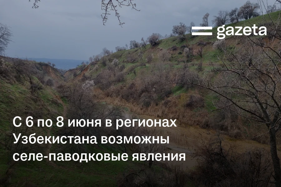 С 6 по 8 июня в регионах Узбекистана возможны селе-паводковые явления
