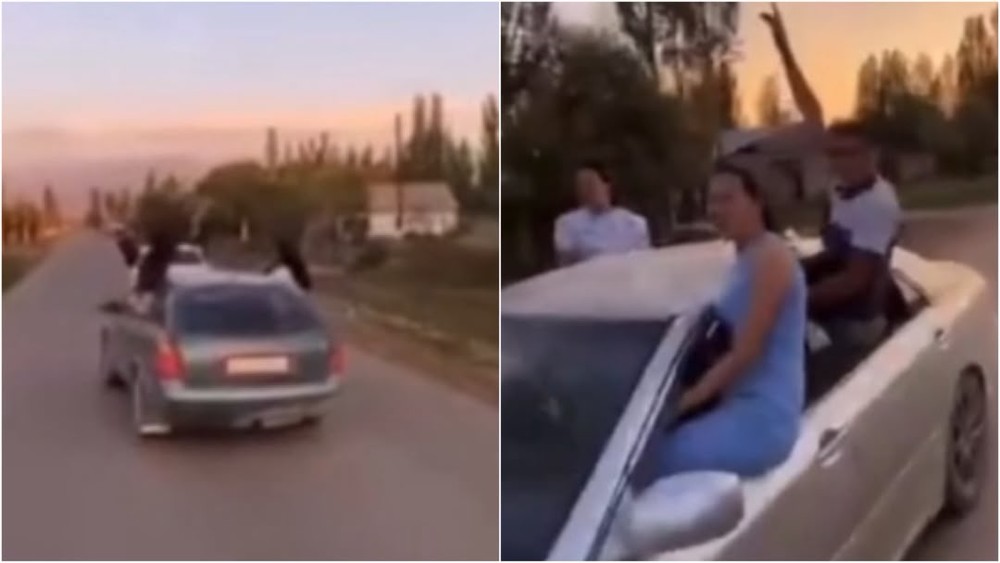 Подростки вылезли по пояс из окон едущих автомобилей: Водители оштрафованы на 135 000 сомов
