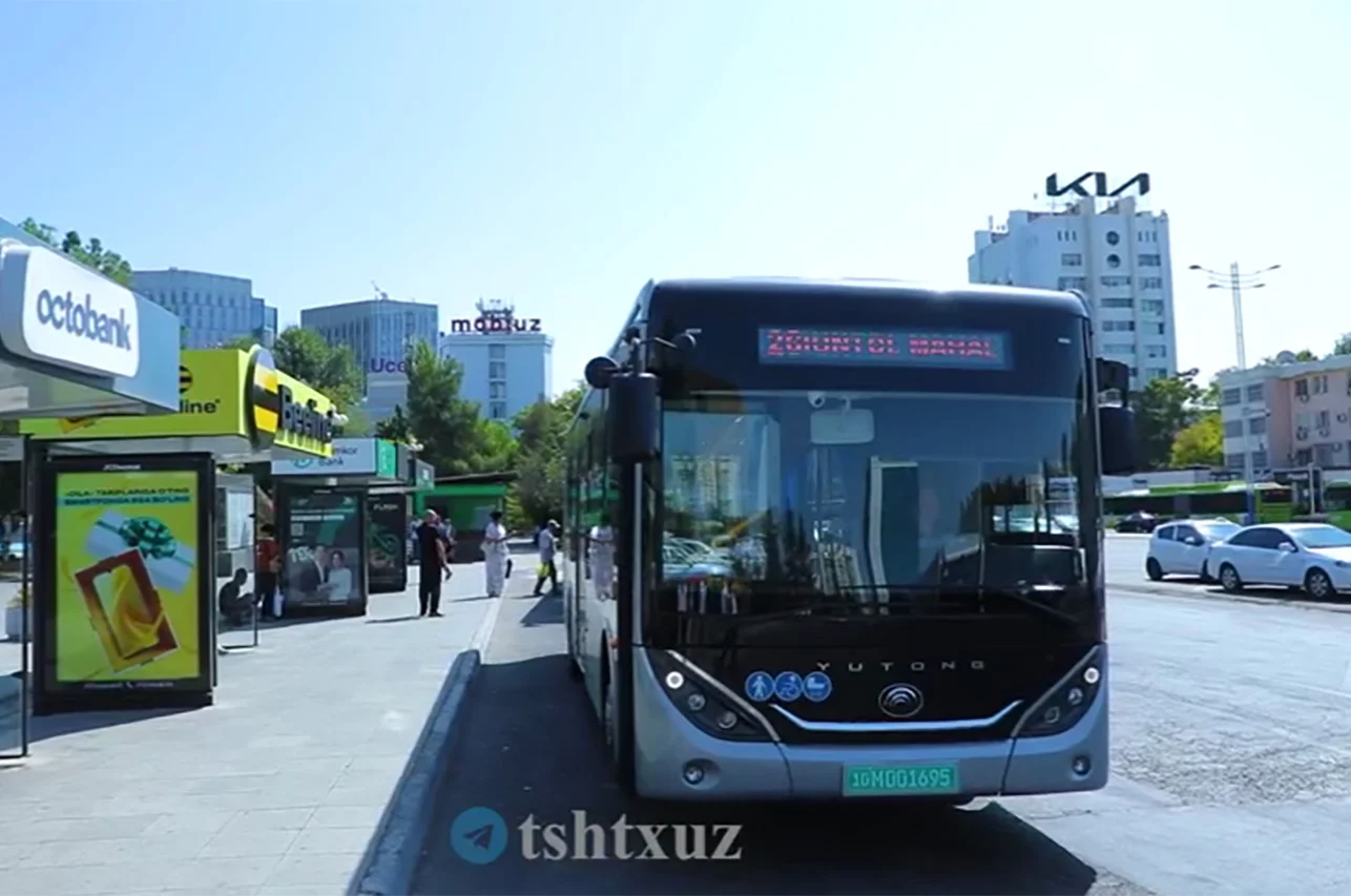 В Ташкенте начали тестировать новый электробус Yutong