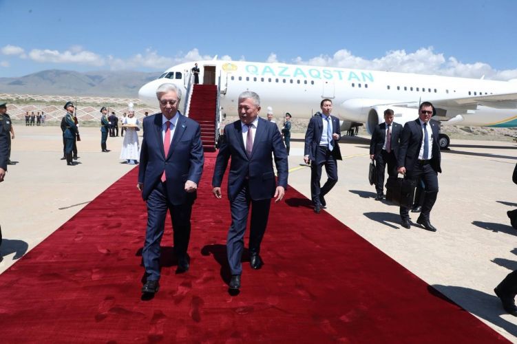 President of Kazakhstan Kassym-Jomart Tokayev arrives in Kyrgyzstan