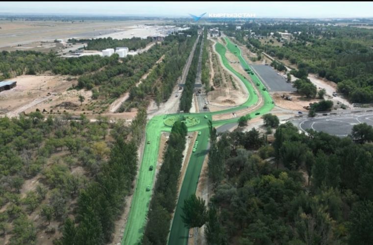 Part of access road and new parking areas opened at Manas airport