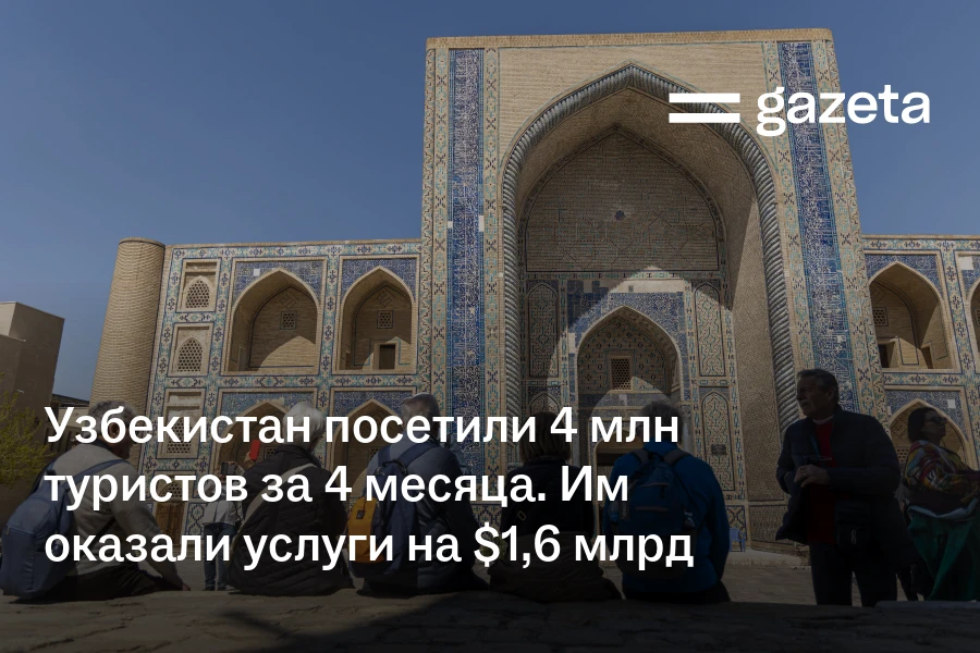 Узбекистан за 4 месяца посетили 4 миллиона туристов. Им оказали услуги на $1,6 млрд