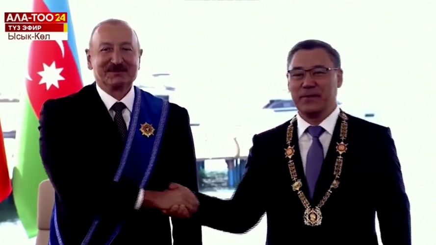 Sadyr Japarov and Ilham Aliyev exchange highest state awards