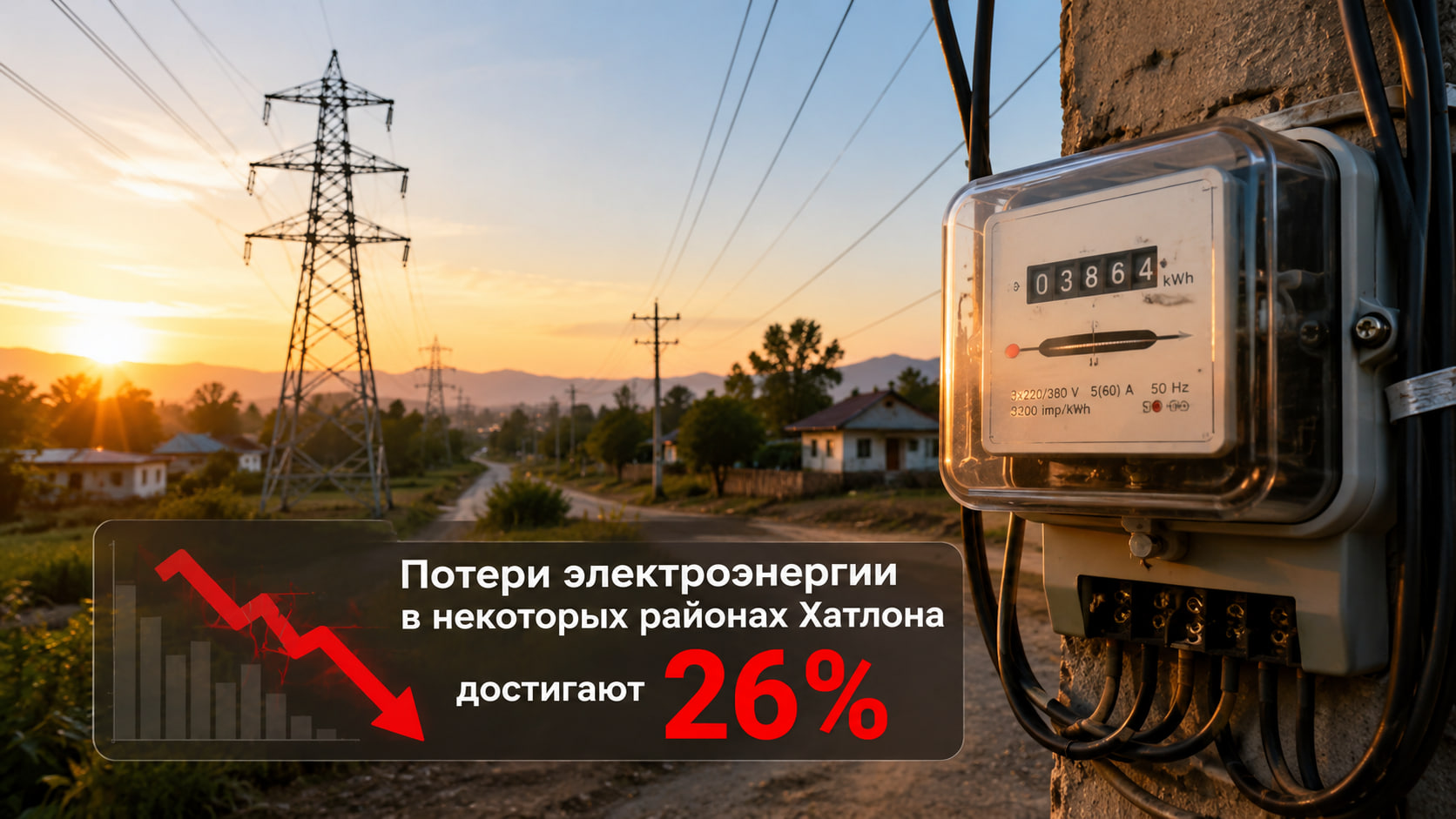 Потери электроэнергии в некоторых районах Хатлона достигают 26%