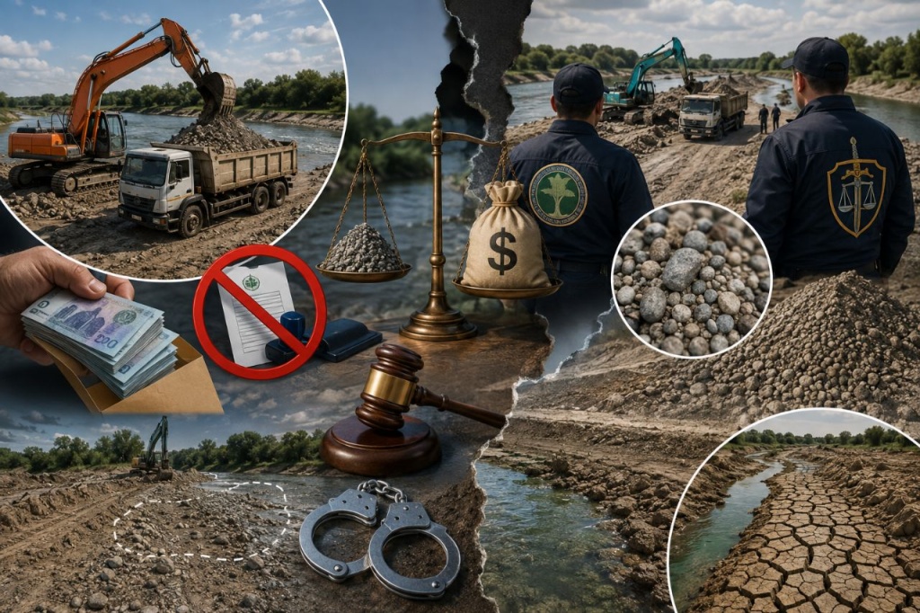 Из Чирчика незаконно добыли песок почти на два триллиона сумов